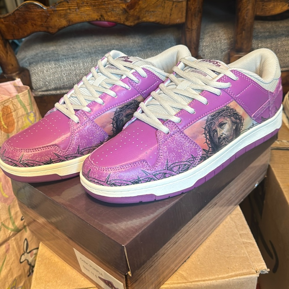 Kito Wares Passion of Christ Low Purple Sneakers